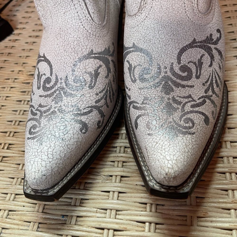 Laredo white and silver tattoo boots sz 7.5M - Picture 6 of 8